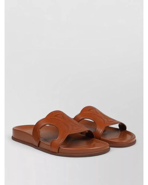 Céline Brown Leather Slides