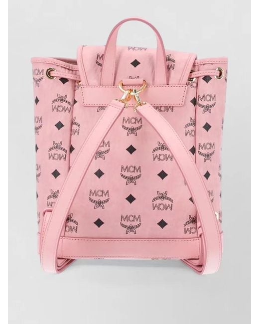 MCM Pink Top Handle Backpack Adjustable Straps Hardware
