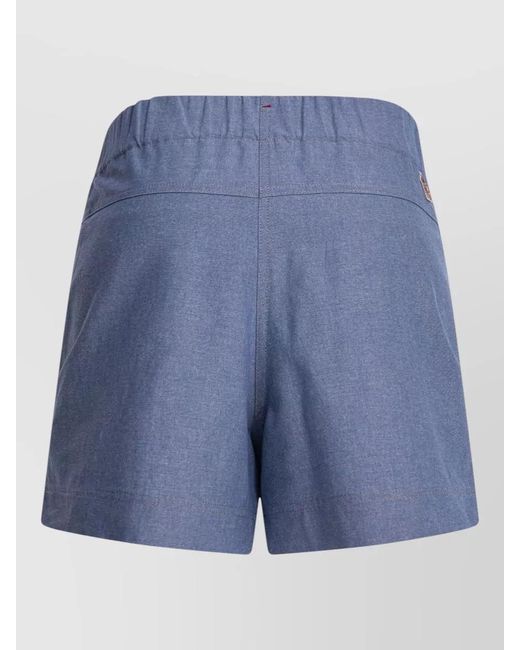 Moncler Blue Cotton Tailored Shorts