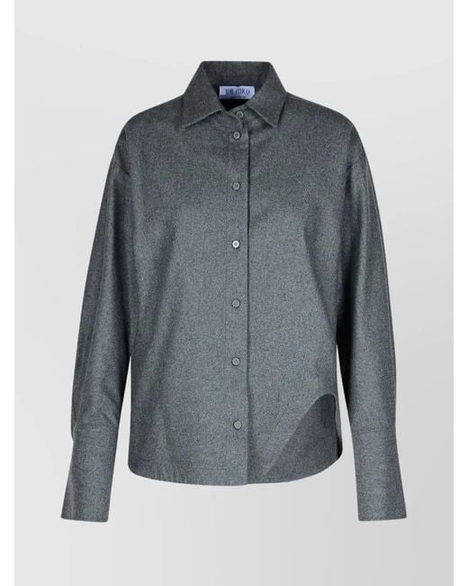 The Attico Blue 'eliza' Wool Blend Shirt