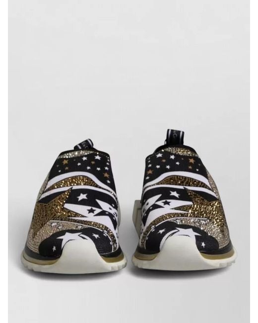 Dolce & Gabbana Black Sorrento Low Top Sneakers Star Motif for men