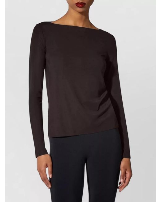 Wolford Brown Boat Neck Long Sleeve Slim Layering Top