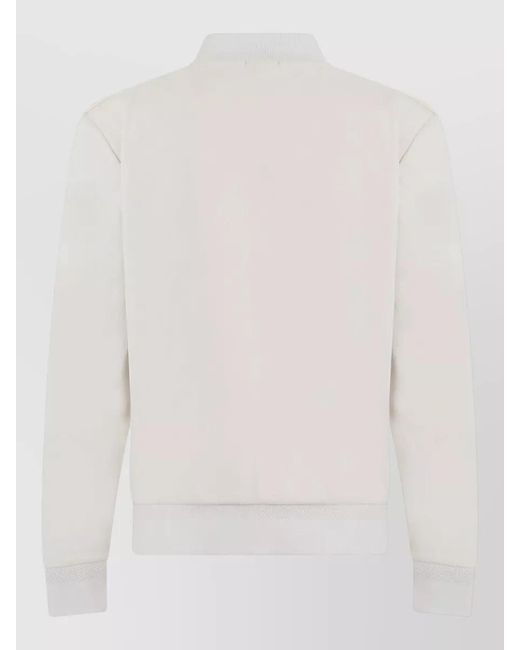 Boss White Cotton Blend Puffer Jacket for men