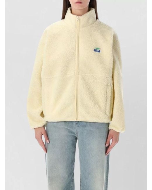 American Vintage Natural Fleece Bomber Jacket Zip Through