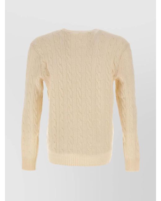 Polo Ralph Lauren Natural Cable-Knit Wool And Cashmere Crew-Neck Sweater for men