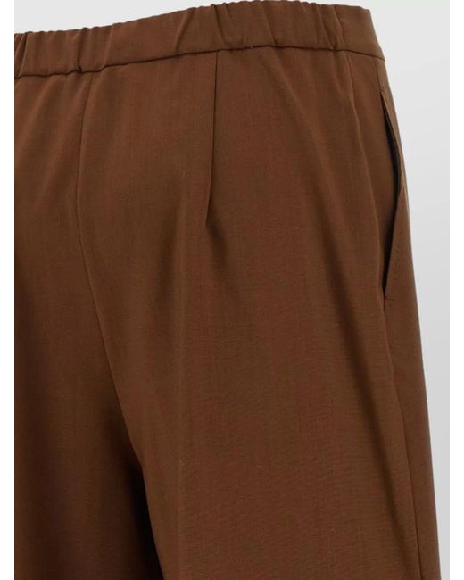 Max Mara Brown Mstcortone Tailored Trousers Side Pockets