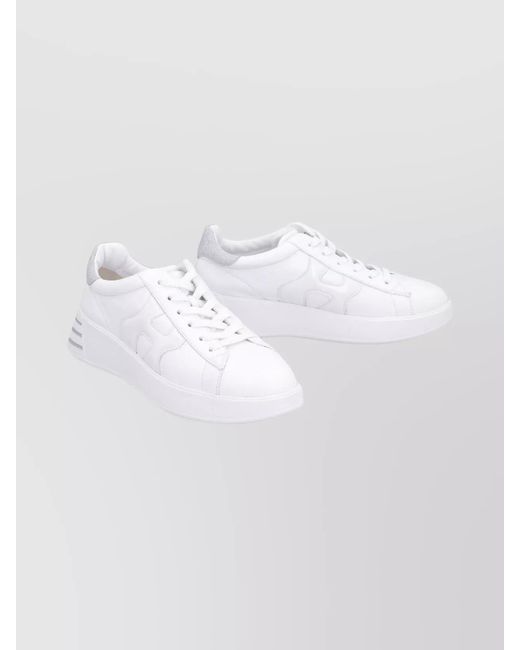 Hogan White Leather Low-Top Sneakers