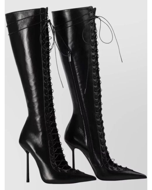 Le Silla Black Colette Knee High Cut Out Boots