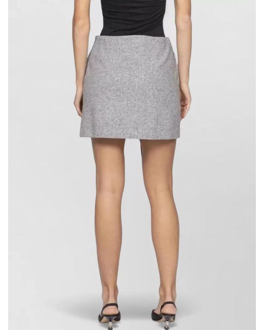 Moschino Gray High Waist Mini Skirt Floral Embellishments
