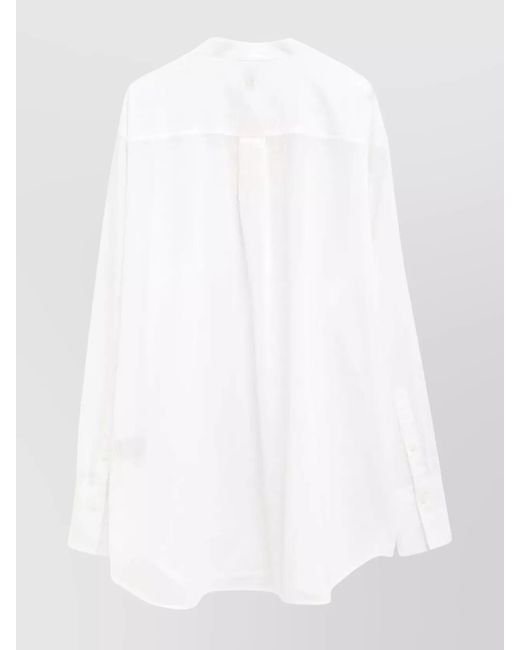 Totême White Cotton Stand Collar Shirt