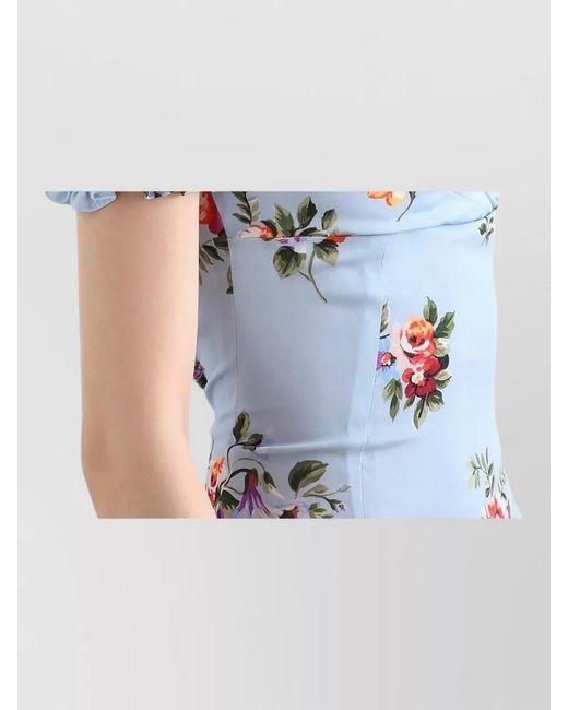 Dolce & Gabbana White Flower Bouquet Print Midi Dress