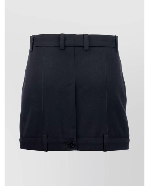 Balenciaga Blue Wool Straight Skirt