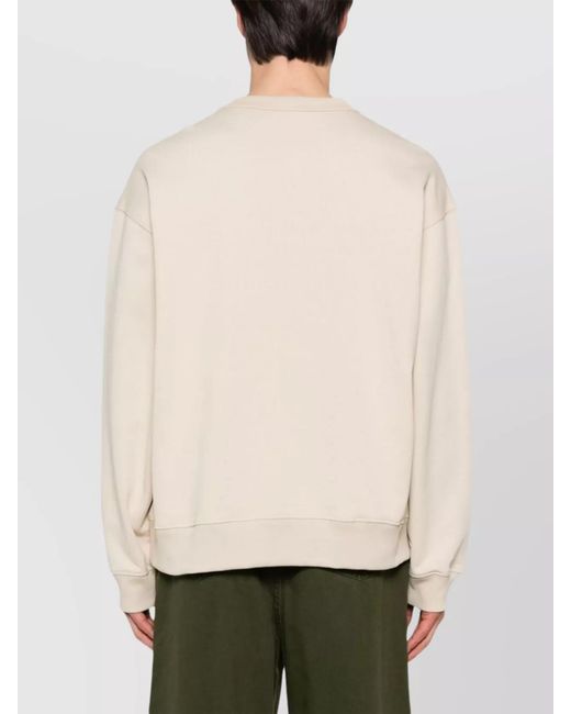 Dries Van Noten Natural Cotton Graphic Print Long-Sleeve Sweater for men