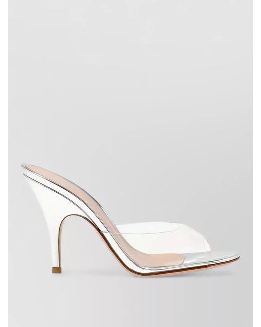 Gianvito Rossi Natural Glass Metal Mules Open Toe Stiletto