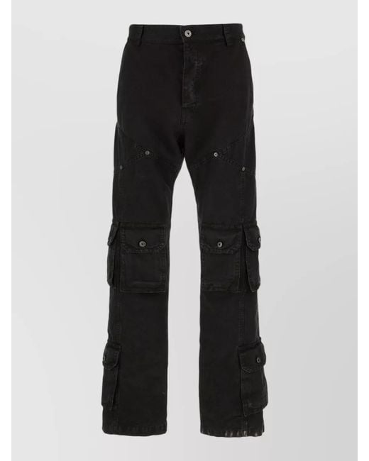 Off-White c/o Virgil Abloh Black Denim Pants Belt Loops Cargo Straight Leg for men
