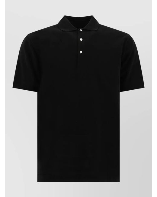 Beams Plus Black Cotton Polo Shirt for men