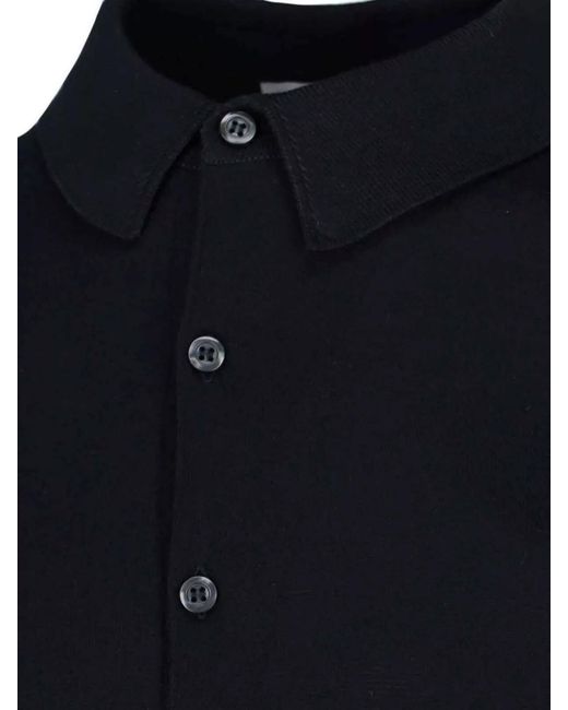 John Smedley Blue Cotton Short-Sleeve Polo Shirt for men