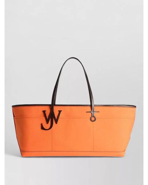 J.W. Anderson Orange Rectangular Tote Bag Dual Top Handles