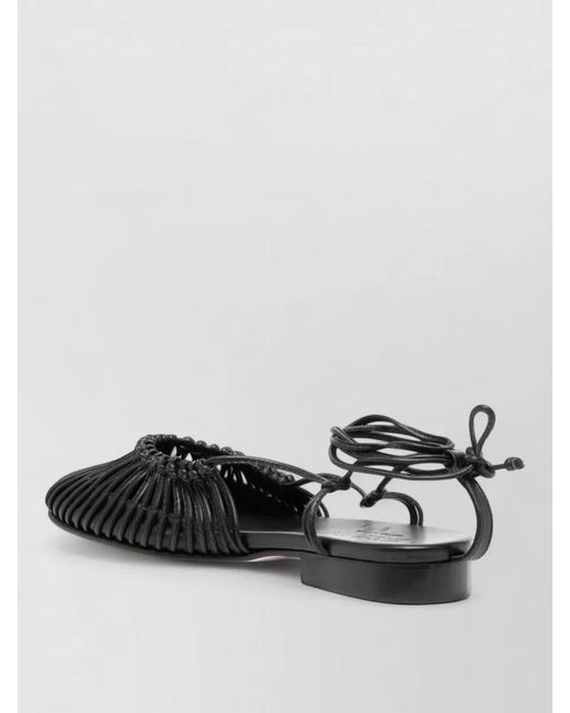 Hereu Black Mantera Lambskin Ballet Flats Woven