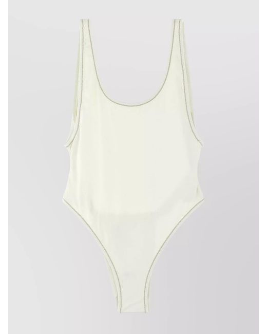 Reina Olga 'Pamela' High-Cut Leg Swimsuit With Low Back in White | Lyst
