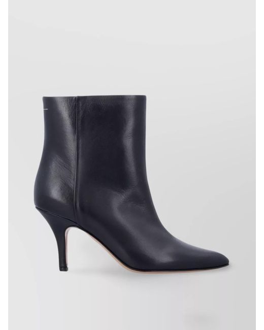 MM6 by Maison Martin Margiela Blue Pointed Toe Stiletto Heel Ankle Boot