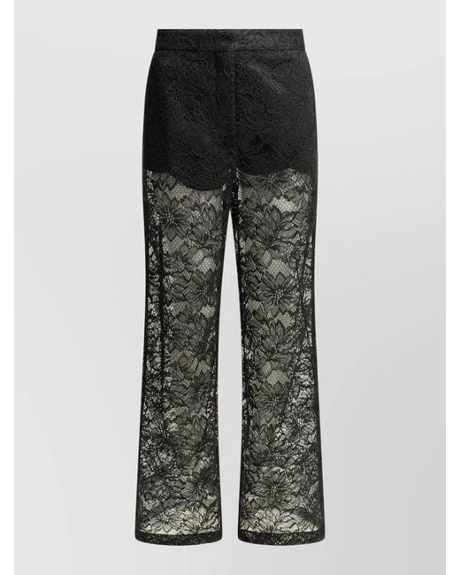 Sportmax Black Lace Wide-Leg Trousers