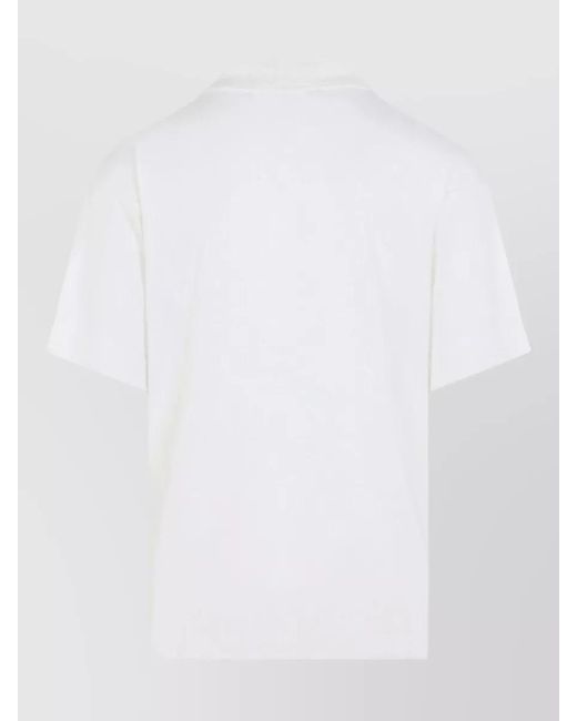 AMI White Silk Blend Short Sleeve Polo Shirt for men