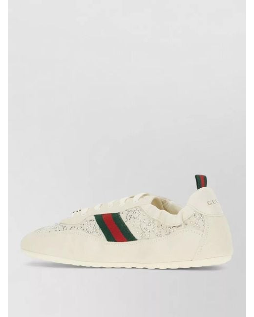 Gucci Natural Shift Sneakers Embroidered Accents Low Top Sole