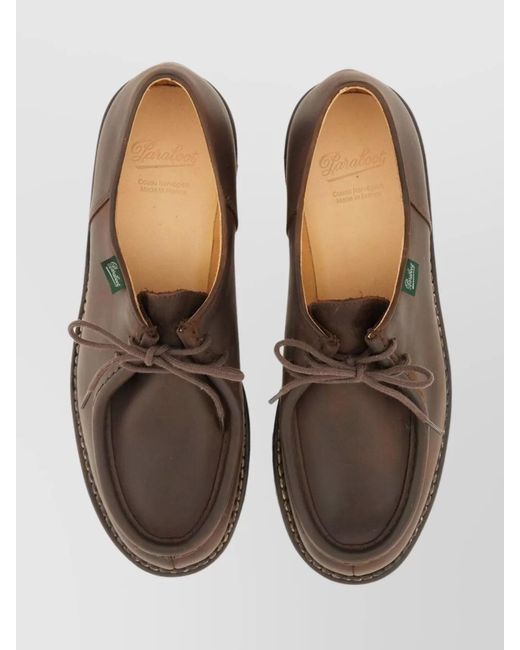 Paraboot Brown Leather Derby Shoes for men