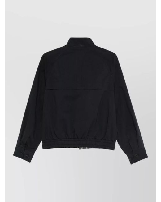 DUNST Black Cotton Blouson Jacket Button Collar