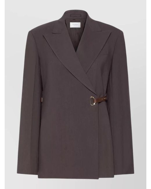 Sportmax Brown Belted Tailored Jacket Long Sleeves Lapels