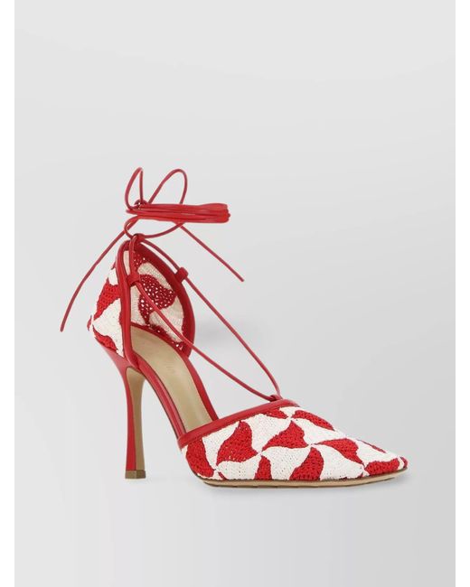 Bottega Veneta Red Crochet Sandals