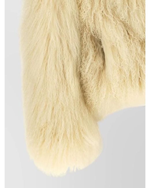 Blancha Natural Cropped Faux Fur Coat Casual Style