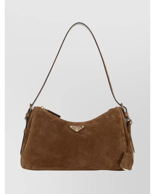 Prada Brown Medium Aimée Shoulder Bag With Adjustable Strap
