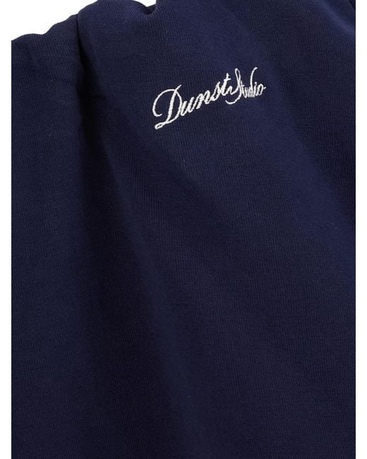 DUNST Blue Cotton Blend Mini Skirt Elastic Waistband
