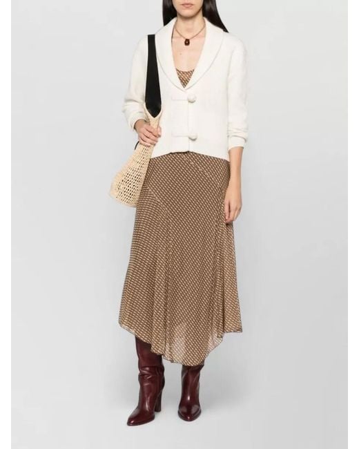 Forte_forte Natural Cropped Cashmere Blend Shawl Collar Cardigan