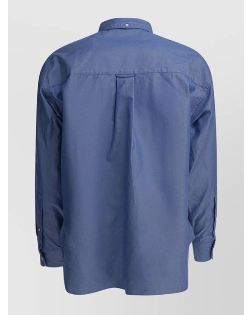 Beams Plus Blue Cotton Oxford Shirt for men