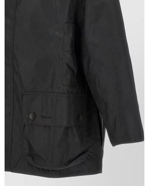 Barbour Gray Jacket High Collar Adjustable Cuffs Pockets for men