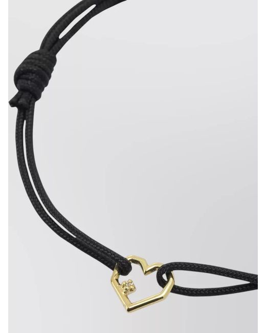 Aliita White Mini Heart Cord Bracelet Knot Detail