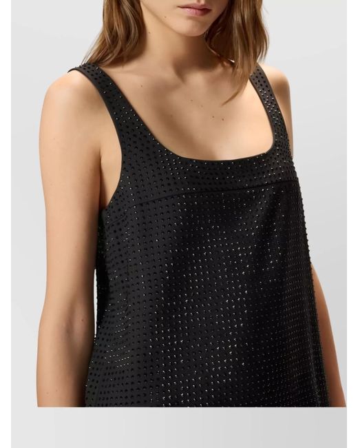 Pinko Black Sleeveless Mini Dress Stud Embellishments