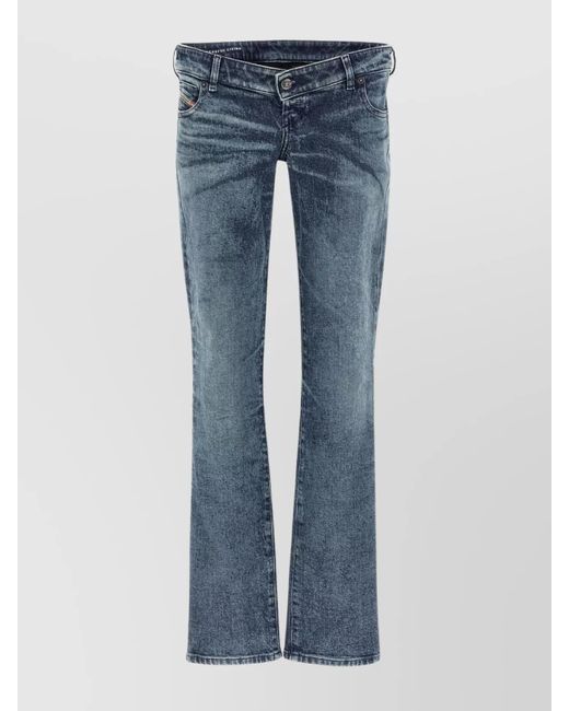 DIESEL Blue Waistband Jeans With Pockets And Loops