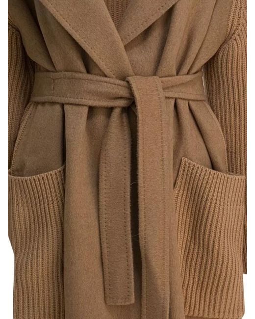 Max Mara Natural Berard Belted Long Coat