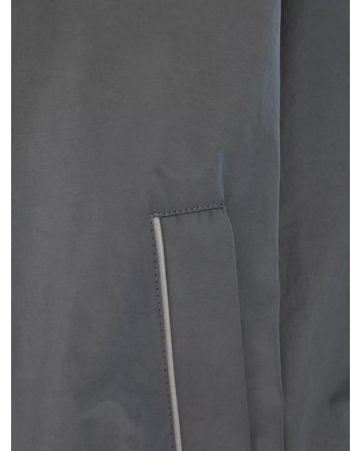 Balenciaga Gray Nylon Cotton Jacket Elasticated Cuffs Oversized Collar