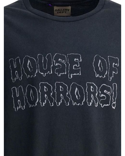 GALLERY DEPT. Blue Cotton Horrors T-Shirt for men