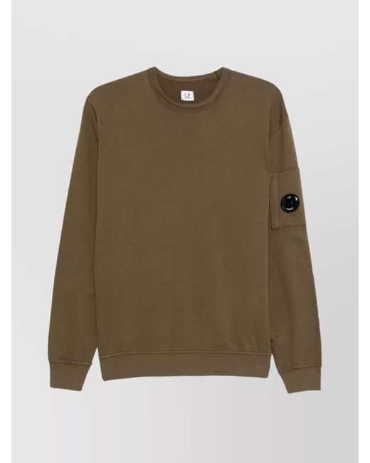 C P Company Green Cotton Crewneck Sweatshirt for men