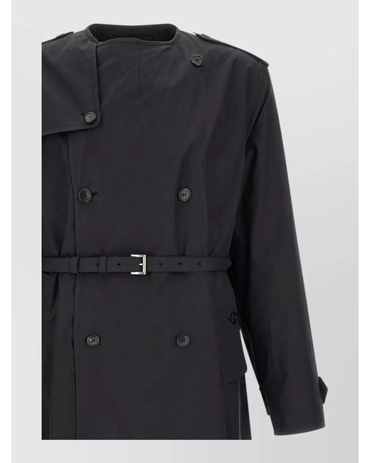 Prada Black Double Breasted Cotton Trench Coat for men