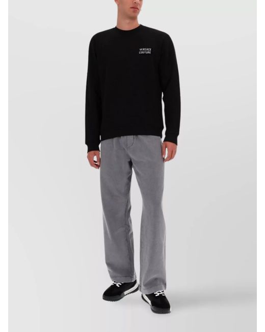 Versace Jeans Couture Black Cotton Logo Sweatshirt for men