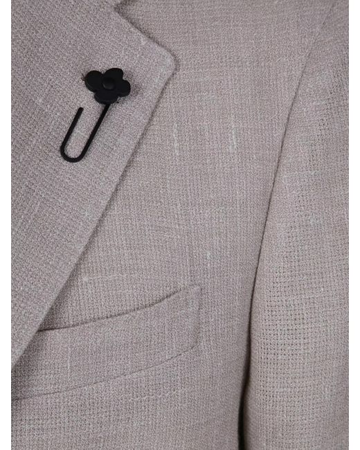 Lardini Gray Linen Wool Suit for men