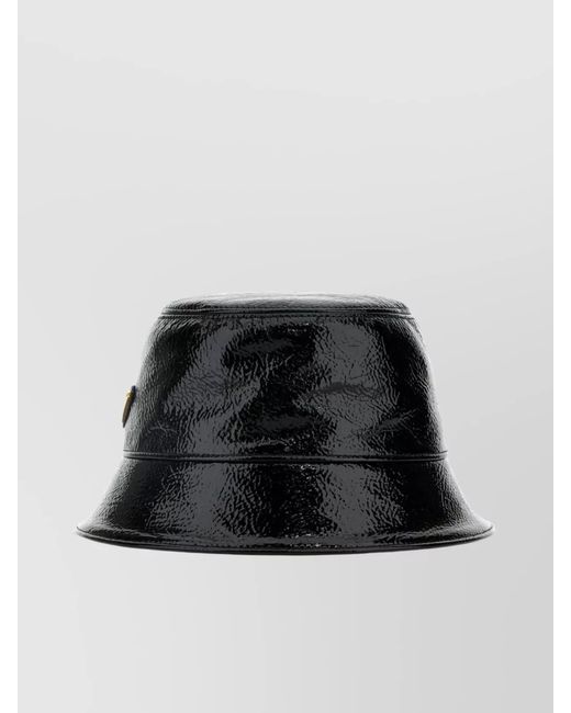 Prada Black Leather Bucket Hat
