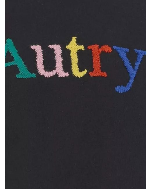 Autry Black Cropped Sweatshirt Heavy Jersey Fleece for men